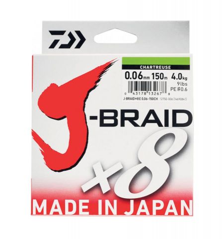 Hilo Trenzado Daiwa J X8 0.24mm 150m Chartreuse